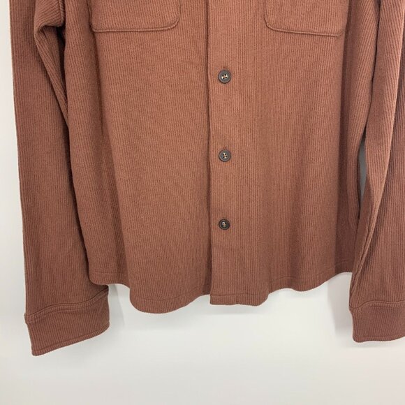 Goodfellow & Co Shirt Jacket Brown Ribbed Knit Button Down NWT - Picture 5 of 10